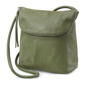 Curved Zip Leather Bag